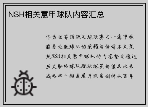 NSH相关意甲球队内容汇总